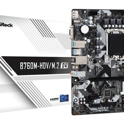 Mainboard ASROCK Intel B760 Express LGA1700 Micro-ATX Memory DDR4 Memory slots 2 2xPCI-Express 3.0 1x 1xPCI-Express 4.0 16x 2xM.2 1x15pin D-sub 1xHDMI 1xDisplayPort 2xUSB 2.0 3xUSB 3.2 1xUSB-C 1xPS/2 1xRJ45 3xAudio port B760M-HDV/M.2D4
