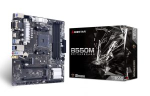 Mainboard BIOSTAR AMD B550 SAM4 MicroATX Memory DDR4 Memory slots 4 1xPCI-Express 3.0 1x 1xPCI-Express 3.0 16x 1xPCI-Express 4.0 16x 2xM.2 1x15pin D-sub 1xDVI-D 1xHDMI 2xUSB 2.0 4xUSB 3.2 1xPS/2 1xRJ45 3xAudio port B550MX/EPRO