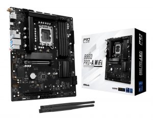 Mainboard ASROCK Intel B860 Express LGA1851 ATX Memory DDR5 Memory slots 4 1xPCI-Express 4.0 16x 1xPCI-Express 5.0 16x 1xM.2 1xHDMI 1xDisplayPort 1xAudio-In 1xAudio-Out 1xMicrophone 2xUSB 2.0 6xUSB 3.2 1xUSB-C 1xRJ45 B860PRO-AWIFI