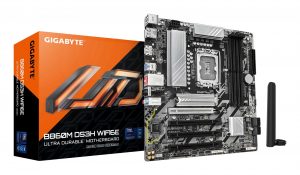 Mainboard GIGABYTE Intel B860 Express LGA1851 Micro-ATX Memory DDR5 Memory slots 4 4xPCI-Express 4.0 16x 1xPCI-Express 5.0 16x 2xM.2 1xHDMI 2xDisplayPort 1xAudio-In 1xAudio-Out 1xMicrophone 3xUSB 2.0 1xUSB-C 1xPS/2 1xRJ45 B860MDS3HWIFI6E1.0