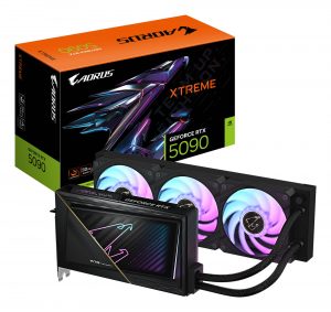 Graphics Card GIGABYTE NVIDIA GeForce RTX 5090 32 GB GDDR7 512 bit PCIE 5.0 16x GPU 2655 MHz Water cooling 1xHDMI 3xDisplayPort GV-N5090AORUSXW-32GD1.0