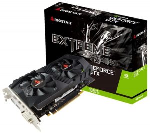 Graphics Card BIOSTAR NVIDIA GeForce GTX 1050 TI 4 GB GDDR5 128 bit PCIE 3.0 16x Memory 7008 MHz GPU 1291 MHz Dual Slot Fansink 1xDVI-D 1xHDMI 1xDisplayPort VN1055TF41