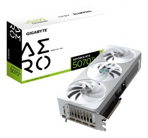 Graphics Card GIGABYTE NVIDIA GeForce RTX 5070 Ti 16 GB GDDR7 256 bit PCIE 5.0 16x GPU 2588 MHz Dual Slot Fansink 1xHDMI 3xDisplayPort GV-N507TAEROOC-16GD1.0