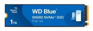 SSD WESTERN DIGITAL Blue SN580 1 TB M.2 PCI Express 4.0 NVMe Yes Write speed 4150 MB/s Read speed 4150 MB/s 600xTBW rating Bulk WDS100T3B1E-00CHF0