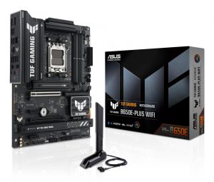 Mainboard ASUS AMD B650 SAM5 ATX Memory DDR5 Memory slots 4 1xPCI-Express 4.0 1x 1xPCI-Express 4.0 16x 1xPCI-Express 5.0 16x 3xM.2 1xHDMI 1xDisplayPort 6xUSB 2.0 3xUSB 3.2 1xUSB-C 1xRJ45 3xAudio port TUFGAMINGB650EPLUSWIFI