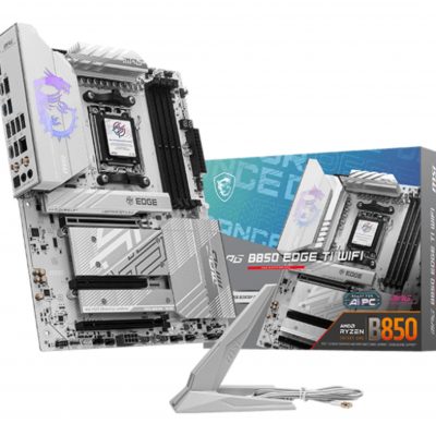 Mainboard MSI AMD B850 SAM5 ATX Memory DDR5 Memory slots 4 3xPCI-Express 16x 4xM.2 1xHDMI 1xAudio-In 1xAudio-Out 4xUSB 2.0 1xUSB 3.0 2xUSB 3.2 3xUSB-C 1xOptical S/PDIF 1xRJ45 MPGB850EDGETIWIFI