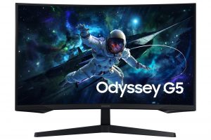 LCD Monitor SAMSUNG Odyssey G5 32" Gaming/Curved Height adjustable Matte Panel VA 2560x1440 16:9 165 Hz 1 ms Colour Black LS32CG552EUXEN
