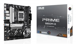 Mainboard ASUS AMD B850 SAM5 Micro-ATX Memory DDR5 Memory slots 2 1xPCI-Express 4.0 16x 1xPCI-Express 5.0 16x 2xM.2 1xHDMI 1xDisplayPort 4xUSB 2.0 4xUSB 3.2 1xPS/2 3xAudio port PRIMEB850M-K