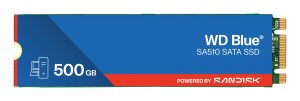 SSD SANDISK 200xTBW rating MTBF 1750000 h Read speed 560 MB/s Write speed 510 MB/s Serial ATA III M.2 500 GB POWERED BY SANDISK Blue SA510 WDS500G3B0B