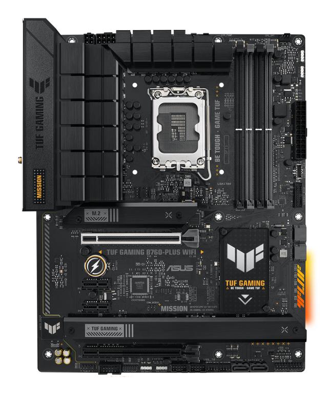 Mainboard ASUS Intel B760 Express LGA1700 ATX Memory DDR5 Memory slots 4 2xPCI-Express 3.0 1x 1xPCI-Express 3.0 16x 1xPCI-Express 5.0 16x 3xM.2 1xHDMI 1xDisplayPort 1xUSB 2.0 4xUSB 3.2 1xUSB-C 1xOptical S/PDIF 1xRJ45 5xAudio port TUFGAMINGB760-PLUSWIFI