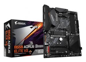 Mainboard GIGABYTE AMD B550 SAM4 ATX Memory DDR4 Memory slots 4 1xPCI-Express 16x 2xPCI-Express 3.0 1x 1xPCI-Express 3.0 2x 2xM.2 1xHDMI 1xDisplayPort 2xUSB 2.0 5xUSB 3.2 1xOptical S/PDIF 1xRJ45 5xAudio port B550AORUSELITEV21.5