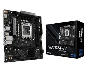 Mainboard ASROCK H810M-H Intel H810 LGA 1851 (Socket V1) micro ATX RAM DDR5-SDRAM 2xSlots 1xNumber of M.2 (M) slots