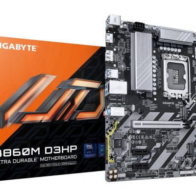 Mainboard GIGABYTE Intel B860 Express LGA1851 Micro-ATX Memory DDR5 Memory slots 4 2xPCI-Express 1x 1xPCI-Express 16x 2xM.2 1xHDMI 1xDisplayPort 1xAudio-In 1xAudio-Out 1xMicrophone 3xUSB 2.0 3xUSB 3.2 1xPS/2 1xRJ45 B860MD3HP1.0