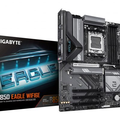 Mainboard GIGABYTE AMD B850 SAM5 ATX Memory DDR5 Memory slots 4 3xPCI-Express 16x 3xM.2 1xHDMI 1xDisplayPort 4xUSB 2.0 4xUSB 3.2 1xUSB-C 1xRJ45 3xAudio port B850EAGLEWIFI6E