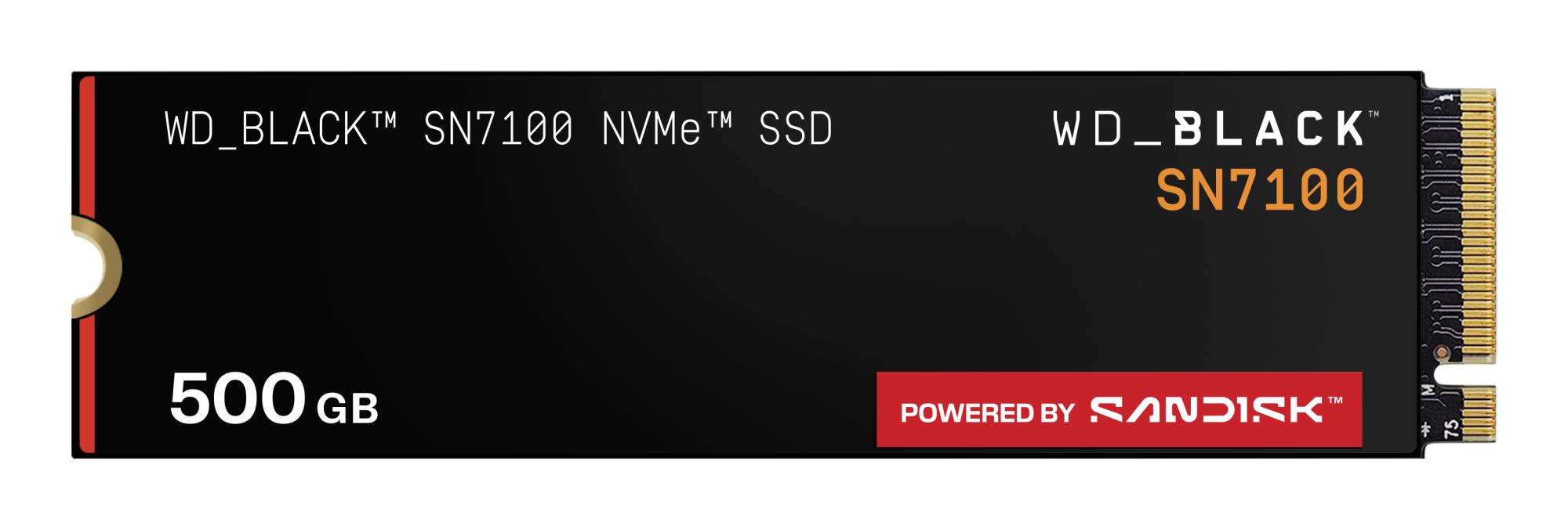 SSD SANDISK Read speed 6800 MB/s Write speed 5800 MB/s NVMe Yes PCI Express 4.0 M.2 500 GB POWERED BY SANDISK Black SN7100 WDS500G4X0E