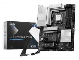 Mainboard MSI Intel Z890 LGA1851 ATX Memory DDR5 Memory slots 4 1xPCI-Express 4.0 1x 2xPCI-Express 4.0 4x 1xPCI-Express 5.0 16x 4xM.2 1xHDMI 1xDisplayPort 4xUSB 2.0 3xUSB 3.2 1xUSB-C 1xUSB-C w/Thunderbolt 1xPS/2 1xRJ45 3xAudio port PROZ890-PWIFI