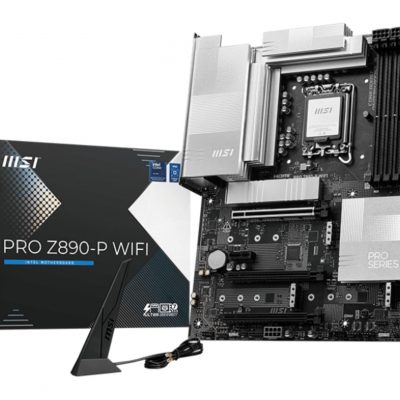 Mainboard MSI Intel Z890 LGA1851 ATX Memory DDR5 Memory slots 4 1xPCI-Express 4.0 1x 2xPCI-Express 4.0 4x 1xPCI-Express 5.0 16x 4xM.2 1xHDMI 1xDisplayPort 4xUSB 2.0 3xUSB 3.2 1xUSB-C 1xUSB-C w/Thunderbolt 1xPS/2 1xRJ45 3xAudio port PROZ890-PWIFI