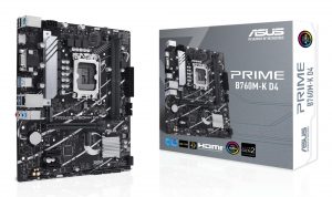 Mainboard ASUS Intel B760 Express LGA1700 Micro-ATX Memory DDR4 Memory slots 2 2xPCI-Express 4.0 1x 1xPCI-Express 4.0 16x 2xM.2 1x15pin D-sub 1xHDMI 2xUSB 2.0 4xUSB 3.2 1xPS/2 1xRJ45 3xAudio port PRIMEB760M-KD4