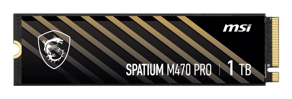SSD MSI SPATIUM M470 PRO 1TB M.2 PCIe Gen4 NVMe 3D NAND Write speed 4500 MBytes/sec Read speed 6000 MBytes/sec 2.15mm TBW 320 TB MTBF 150000 hours S78-440L0J0-P83