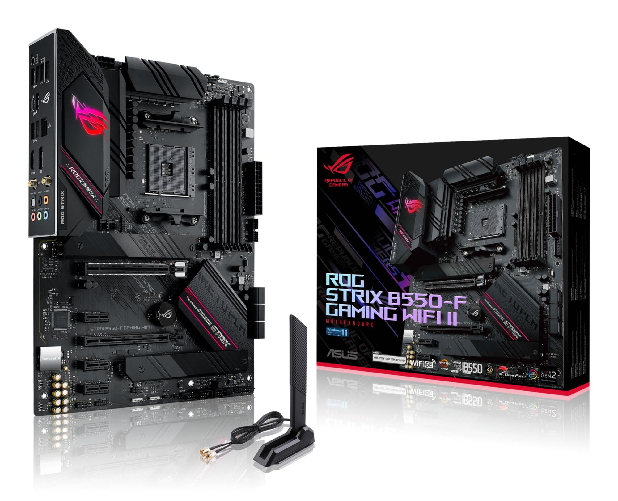 Mainboard|ASUS|AMD B550|SAM4|ATX|Memory DDR4|Memory slots 4|3xPCI-Express 3.0 1x|1xPCI-Express 3.0 4x|1xPCI-Express 4.0 16x|2xM.2|1xHDMI|1xDisplayPort|2xAudio-In|3xAudio-Out|2xUSB 2.0|5xUSB 3.2|1xUSB type C|1xOptical S/PDIF|1xRJ45|2xRF-Out|STRIXB550-FGAMWIFIII