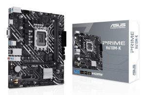 Mainboard ASUS Intel H610 LGA1700 Micro-ATX Memory DDR5 Memory slots 2 1xPCI-Express 3.0 1x 1xPCI-Express 4.0 16x 1xM.2 1x15pin D-sub 1xHDMI 4xUSB 2.0 2xUSB 3.2 1xPS/2 1xRJ45 3xAudio port PRIMEH610M-K