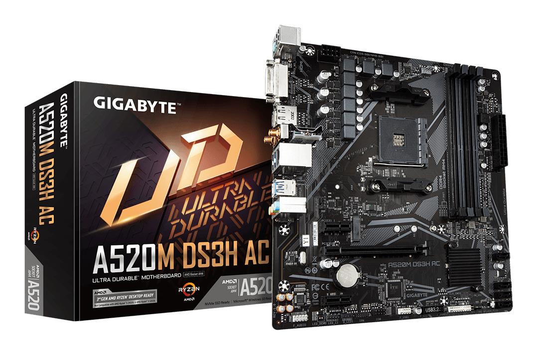 Mainboard GIGABYTE AMD A520 SAM4 Micro-ATX Memory DDR4 Memory slots 4 A520MDS3HAC1.4