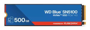 SSD SANDISK 300xTBW rating MTBF 1750000 h Read speed 6600 MB/s Write speed 5600 MB/s NVMe Yes PCI Express 4.0 M.2 500 GB POWERED BY SANDISK Blue SN5100 WDS500G5B0E-00CPE0