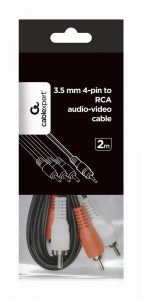 CABLE AUDIO 3.5MM 4PIN TO 3RCA/AV 2M CCA-4P2R-2M GEMBIRD