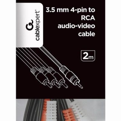 CABLE AUDIO 3.5MM 4PIN TO 3RCA/AV 2M CCA-4P2R-2M GEMBIRD