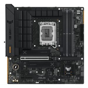 Mainboard ASUS Intel B760 Express LGA1700 Micro-ATX Memory slots 4 1xPCI-Express 3.0 1x 1xPCI-Express 4.0 4x 1xPCI-Express 5.0 16x 3xM.2 1xHDMI 1xDisplayPort 4xUSB 2.0 3xUSB 3.2 1xUSB-C 1xOptical S/PDIF 1xRJ45 5xAudio port TUFGAMINGB760M-PLUS