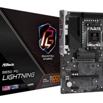 Mainboard ASROCK AMD B650 SAM5 ATX Memory DDR5 Memory slots 4 2xPCI-Express 4.0 1x 2xPCI-Express 4.0 16x 3xM.2 1xHDMI 1xAudio-In 1xAudio-Out 1xMicrophone 4xUSB 2.0 7xUSB 3.2 2xUSB-C 1xRJ45 B650PGLIGHTNING