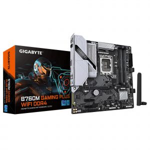 Mainboard|GIGABYTE|GIGABYTE B760M GAMING PLUS WIFI DDR4 (REV. 1.1)|Intel B760|LGA 1700|micro ATX|RAM DDR4-SDRAM|4xSlots|Wi-Fi Yes|Bluetooth Yes|2xNumber of M.2 (M) slots|B760MGPWIFIDDR41.1