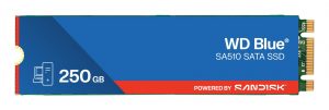 SSD SANDISK 100xTBW rating MTBF 1750000 h Read speed 555 MB/s Write speed 440 MB/s Serial ATA III M.2 250 GB POWERED BY SANDISK Blue SA510 WDS250G3B0B