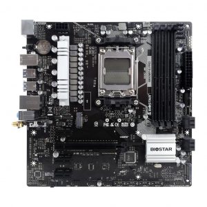 Mainboard BIOSTAR AMD B650 SAM5 Micro-ATX Memory DDR5 Memory slots 4 3xPCI-Express 4.0 1x 1xPCI-Express 4.0 16x 1xM.2 1xHDMI 1xDisplayPort 2xUSB 2.0 5xUSB 3.2 1xUSB-C 1xPS/2 1xRJ45 3xAudio port 2xWiFi antenna port B650MP-EPRO