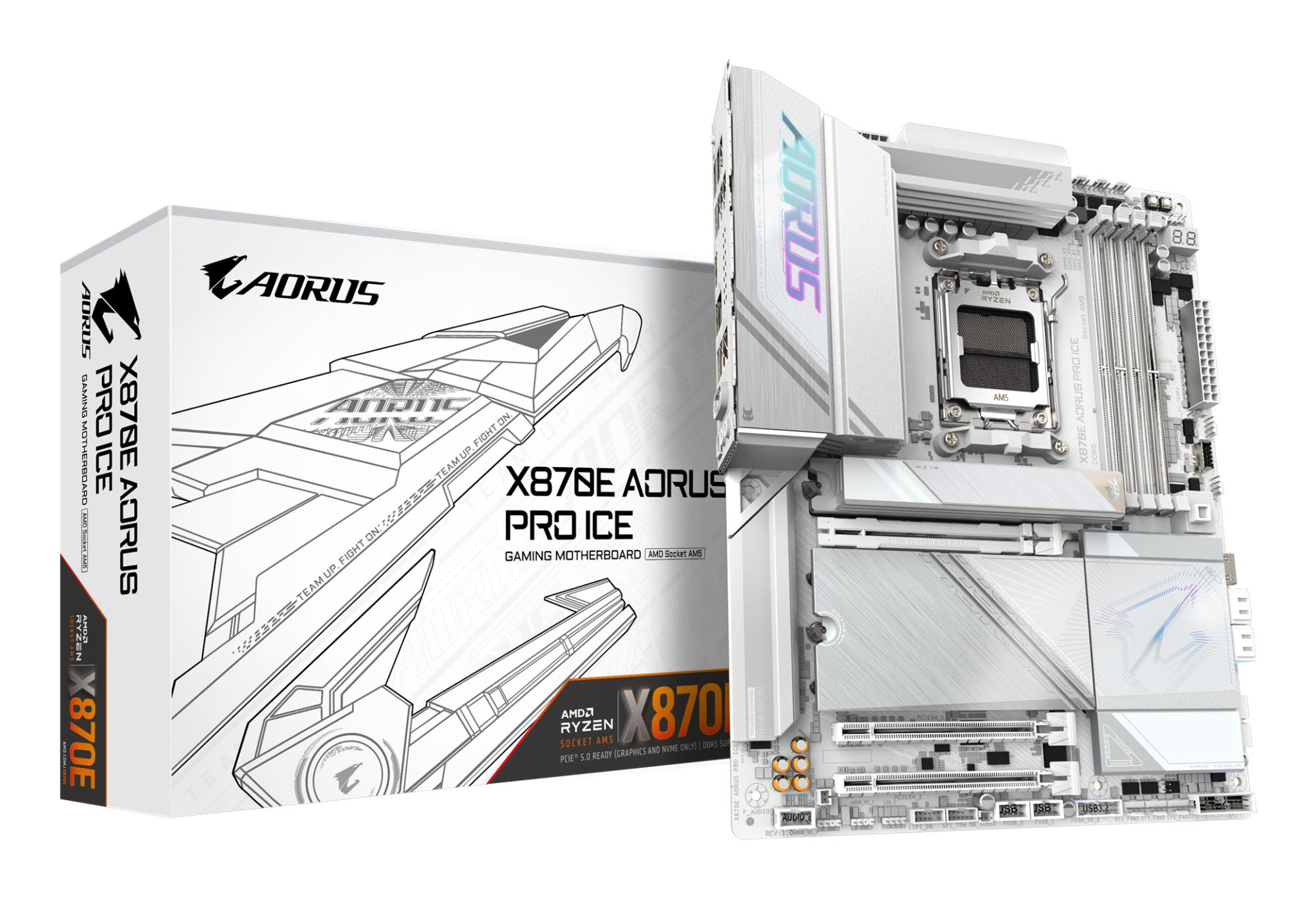 Mainboard GIGABYTE AMD X870E SAM5 ATX Memory DDR5 Memory slots 4 X870EAORUSPROICE1.1