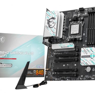 Mainboard MSI AMD B840 SAM5 ATX Memory slots 4 5xPCI-Express 16x 2xM.2 1xHDMI 1xAudio-In 1xAudio-Out 1xMicrophone 4xUSB 2.0 3xUSB 3.2 1xUSB-C 1xRJ45 B840GAMINGPLUSWIFI