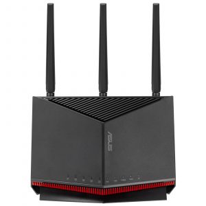 Wireless Router ASUS 6800 Mbps Mesh Wi-Fi 5 Wi-Fi 6 Wi-Fi 6e Wi-Fi 7 IEEE 802.11a IEEE 802.11b IEEE 802.11g IEEE 802.11n IEEE 802.11ac IEEE 802.11ax USB 2.0 3x2.5GbE LAN  WAN ports 2 Number of antennas 4 RT-BE86U
