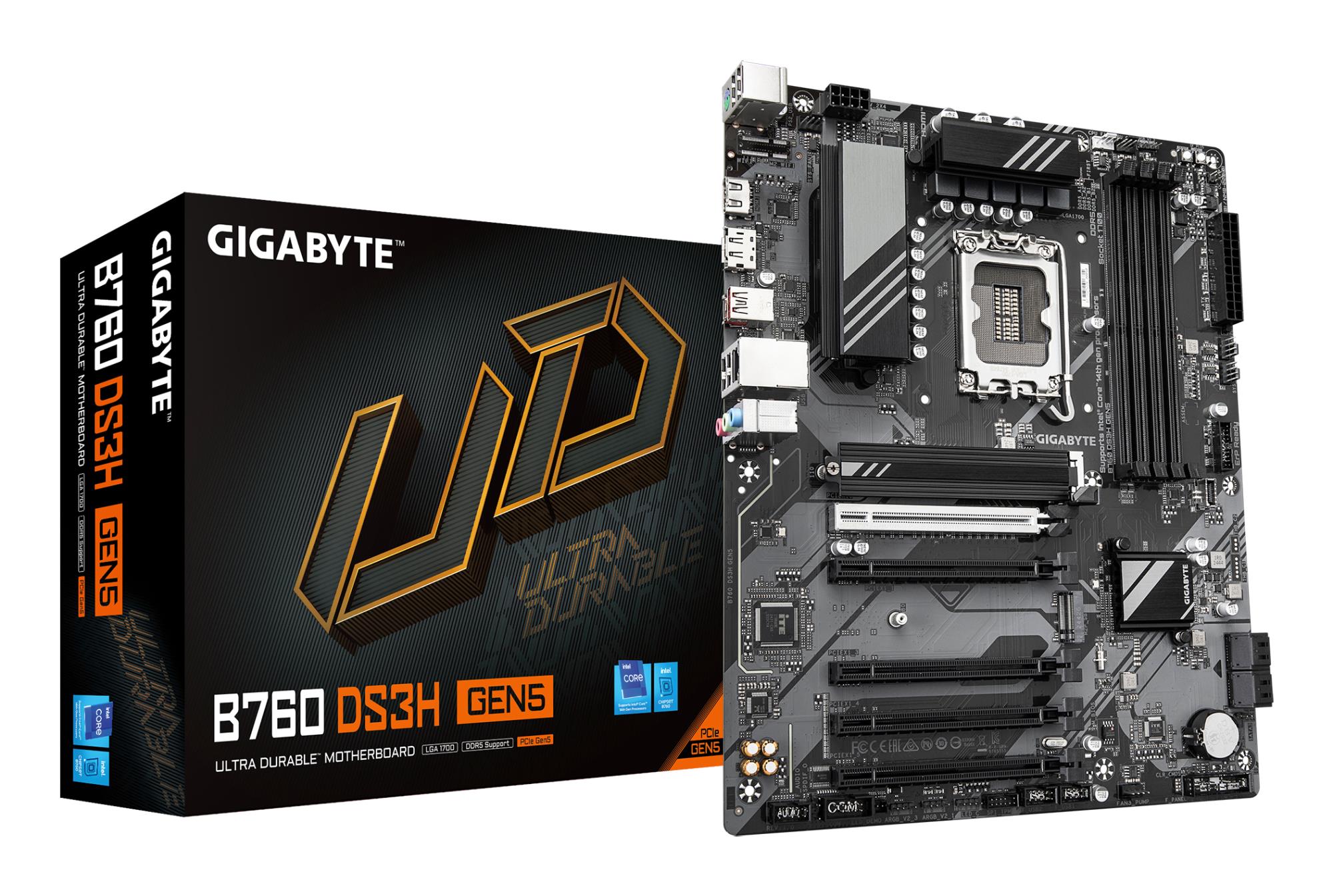 Mainboard GIGABYTE Intel B760 Express LGA1700 ATX Memory DDR5 Memory slots 4 B760DS3HGEN5