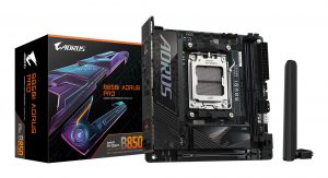 Mainboard GIGABYTE AMD B850 SAM5 Mini-ITX Memory DDR5 Memory slots 2 1xPCI-Express 16x 2xM.2 1xHDMI 2xUSB 2.0 2xUSB 3.2 type B 2xUSB 3.2 1xUSB-C 1xRJ45 2xAudio port B850IAORUSPRO