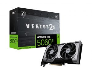 Graphics Card MSI NVIDIA GeForce RTX 5060 Ti 16 GB GDDR7 128 bit PCIE 5.0 16x Dual Slot Fansink 5060TI16GVENTUS2XOCPLUS