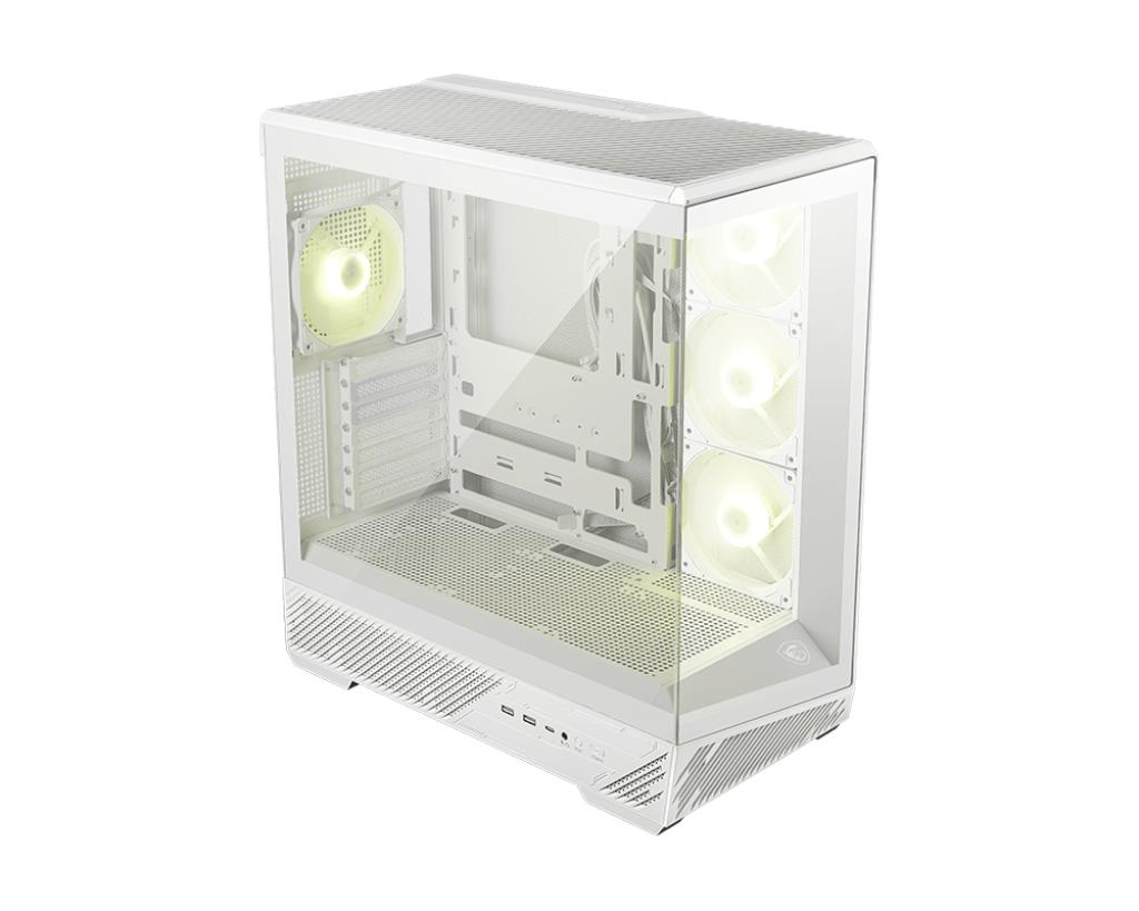 Case MSI ATX/micro ATX/Mini-ITX White/Transparent Midi Tower MAG PANO 130R PZ WHITE MAGPANO130RPZWHITE