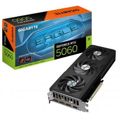Graphics Card GIGABYTE NVIDIA GeForce RTX 5060 2550 MHz 8 GB GDDR7 128 bit PCI Express 5.0 Active GV-N5060EAGLEMAXOC-8GD