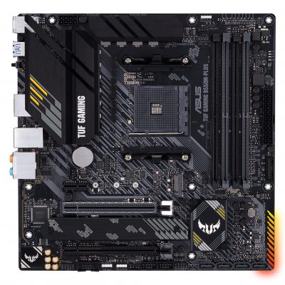 Mainboard ASUS AMD B550 SAM4 MicroATX 1xPCI-Express 3.0 1x 1xPCI-Express 3.0 16x 2xM.2 1xPCI-Express 4.0 16x Memory DDR4 Memory slots 4 1xHDMI 1xDisplayPort 2xUSB 2.0 1xUSB type C 5xUSB 3.2 1xPS/2 1xOptical S/PDIF 1xRJ45 5xAudio port TUFGAMINGB550M-PLUS