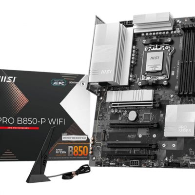 Mainboard MSI AMD B850 SAM5 ATX Memory DDR5 Memory slots 4 4xPCI-Express 16x 3xM.2 1xHDMI 1xAudio-In 1xAudio-Out 4xUSB 2.0 2xUSB 3.2 2xUSB-C 1xOptical S/PDIF 1xRJ45 PROB850-PWIFI