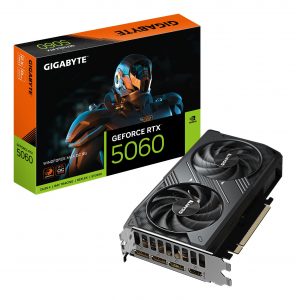 Graphics Card GIGABYTE NVIDIA GeForce RTX 5060 2512 MHz 8 GB GDDR7 128 bit PCI Express 5.0 Active GV-N5060WF2MAXOC-8GD