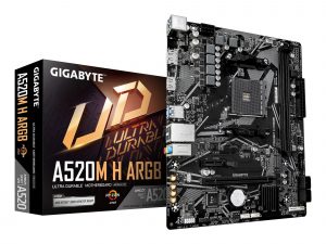 Mainboard GIGABYTE AMD A520 Socket AM4 micro ATX RAM DDR4-SDRAM 2xSlots 1xNumber of M.2 (M) slots A520MHARGB