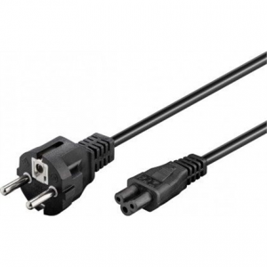 Goobay Power supply cord (safety plug) 93586 Black Safety plug (type F, CEE 7/7) Device socket C5