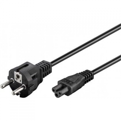 Goobay Power supply cord (safety plug) 93586 Black Safety plug (type F, CEE 7/7) Device socket C5