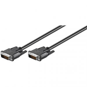 Goobay DVI-D FullHD cable Dual Link, nickel plated DVI-D male Dual-Link (24+1 pin) DVI to DVI 1.8 m