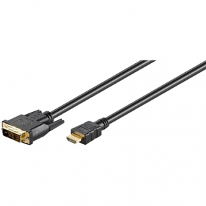 Goobay DVI-D/HDMI cable, gold-plated DVI-D male Single-Link (18+1 pin) HDMI male (type A) HDMI to DVI-D 1.5 m
